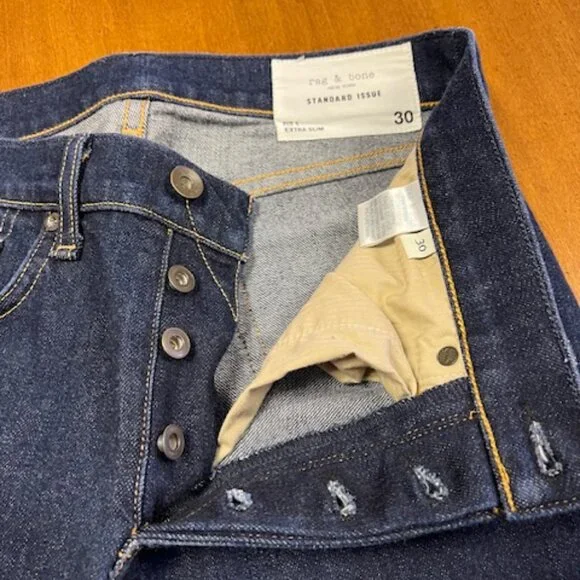 Rag & Bone Dark Blue Denim Jeans Fit 1 Mens - Picture 10 of 10